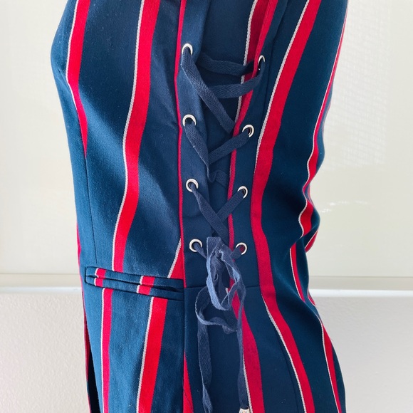 ROMEO & JULIET NWT $260 Lace-Up Striped Fitted BLAZER Small - Picture 2 of 14